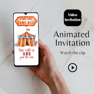 editable Circus birthday kingdom video invitation template, Carnival Birthday animated Invitation, Carnival Circus video invite