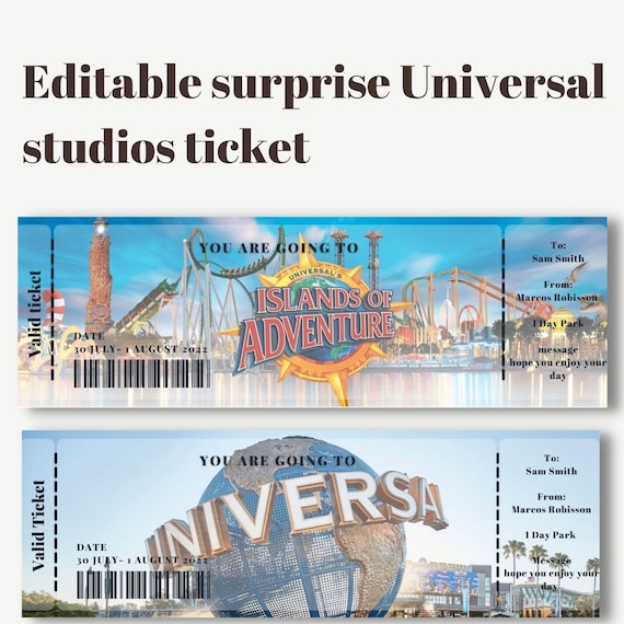 Universal And Islands Of Adventure v1 – Pretend Tickets