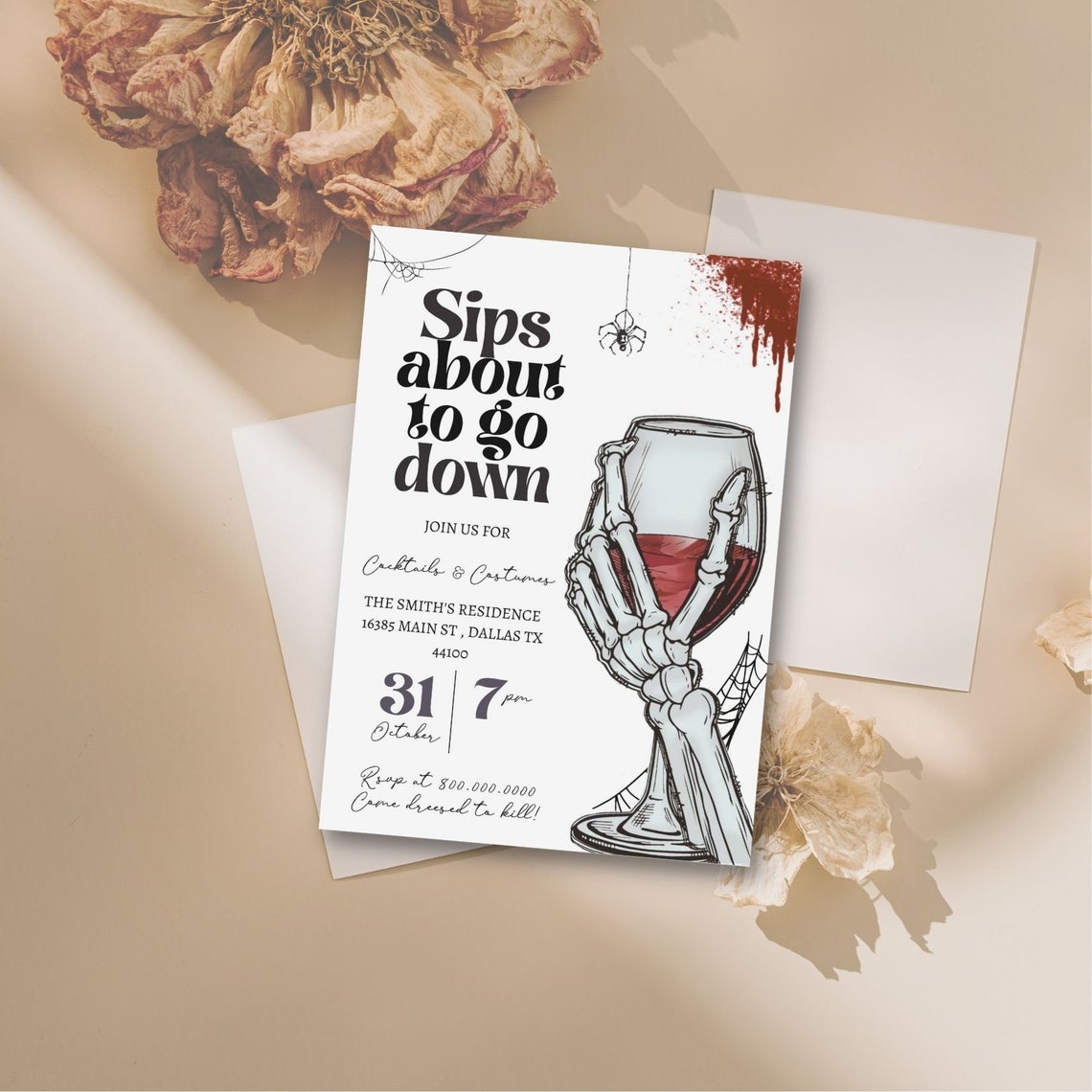 Editable and Printable Cocktails and Costumes Invitation - Etsy