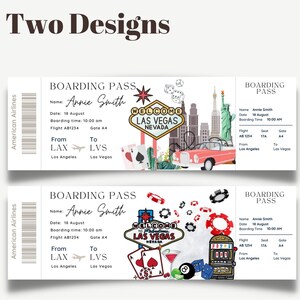 Printable and Editable Las Vegas Surprise Boarding Pass Ticket, Trip ...