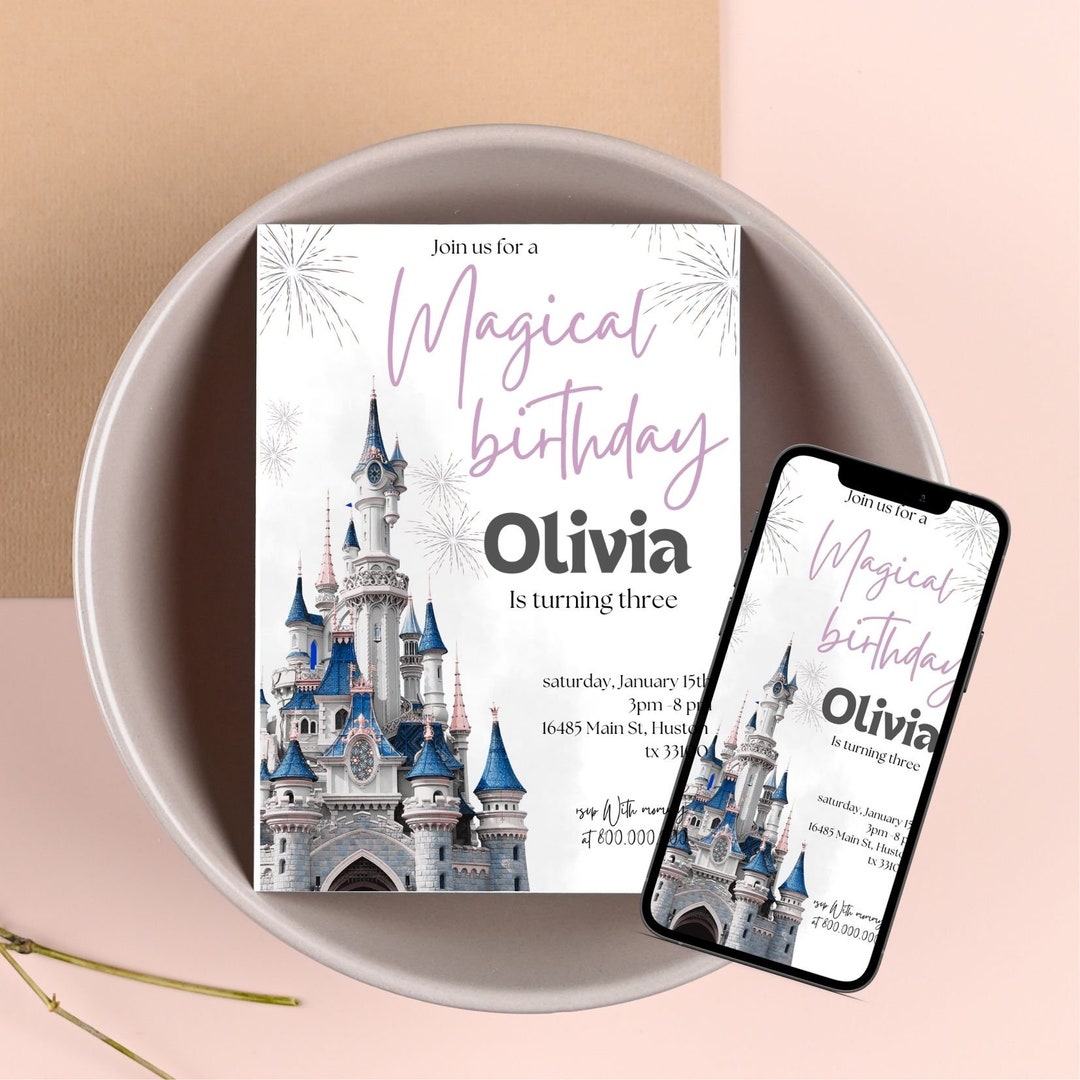 Magical Birthday Kingdom Girl Invitation Template, Any Age Cinderella’s ...