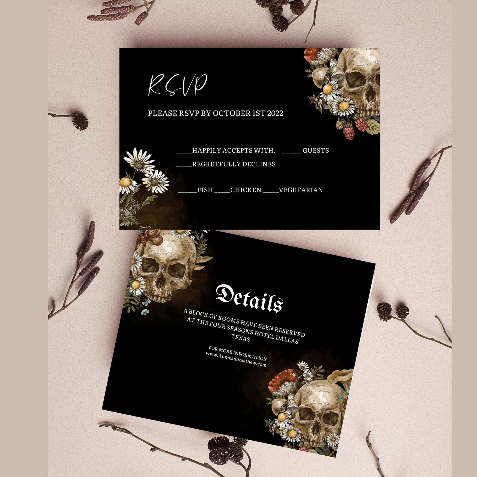Editable and Printable Halloween Wedding Bundle Invitation - Etsy