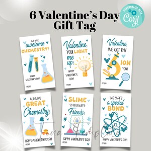 Modèle de cartes Science Valentine modifiables, cartes Science Kid Valentine, étiquettes cadeaux pour la Saint-Valentin à l’école, Valentines imprimables, carte de chimie