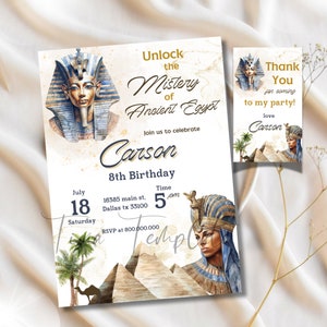 Editable Egyptian Party Invitation Template, Egyptian Themed Birthday ...