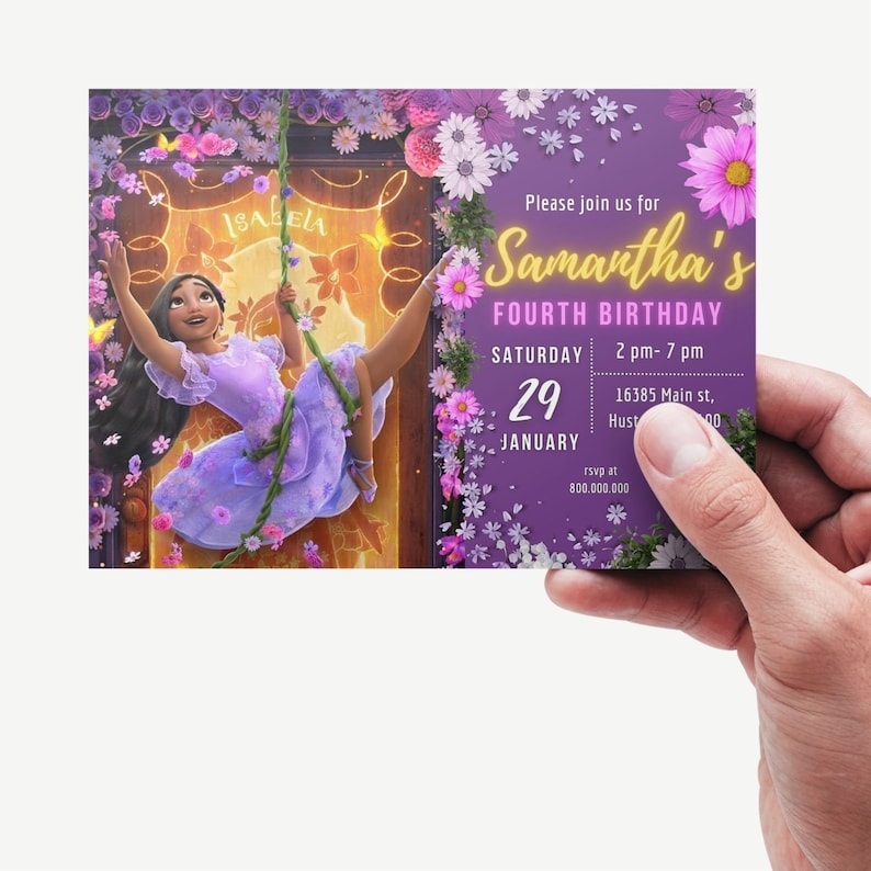 Encanto Isabella Birthday Invitation Encanto Party Invite Etsy UK