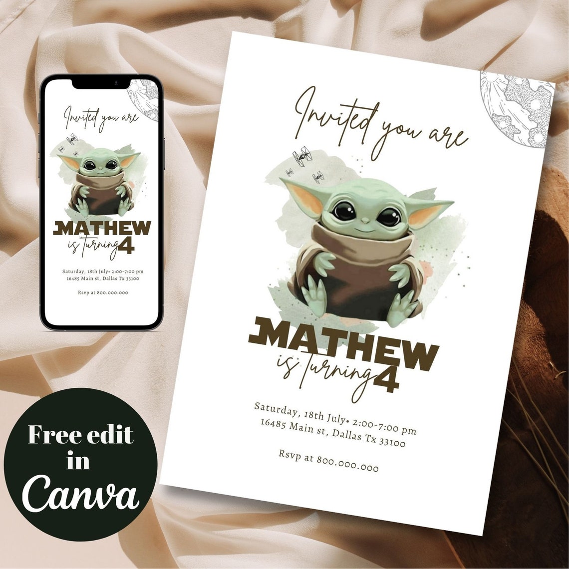 Printable and Mobile Baby Kid Birthday Invitation Template - Etsy