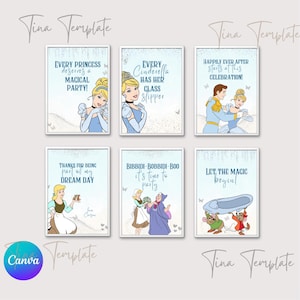 Editable and Printable cinderella Princes Sign template, Little cinderella princess Party decoration, Princes theme party signs decor