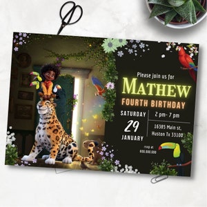 Printable Antonio Encanto birthday party invitation, editable Encanto happy birthday invite template, boy kid invitation party, invitation