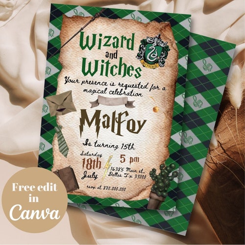 Wizard Themed Birthday Party Invitation Template Magical - Etsy