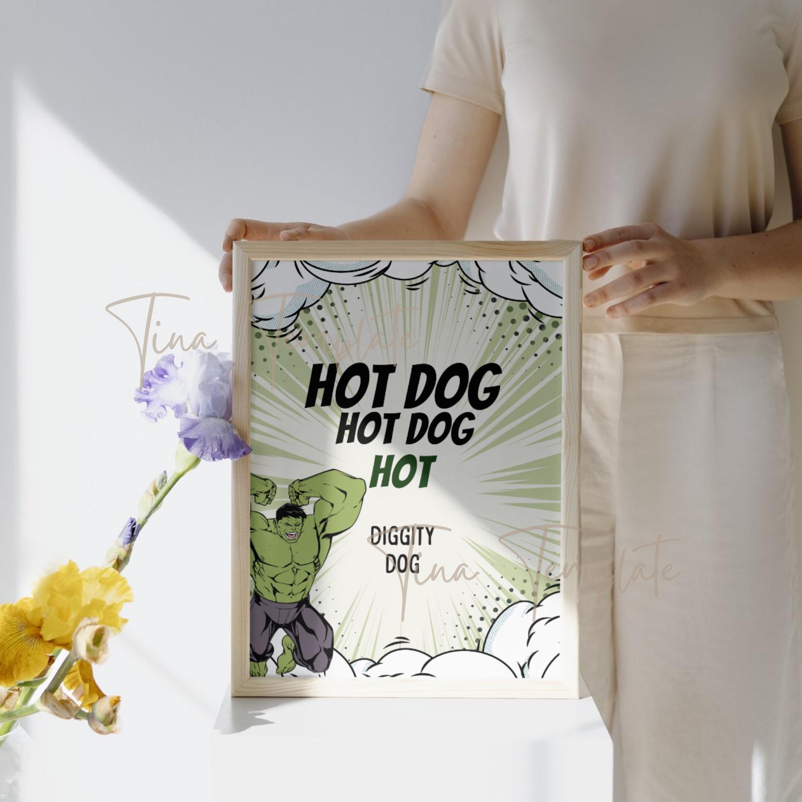 Printable and Editable Hulk Party Sign Template, Hulk Themed 8x10 ...