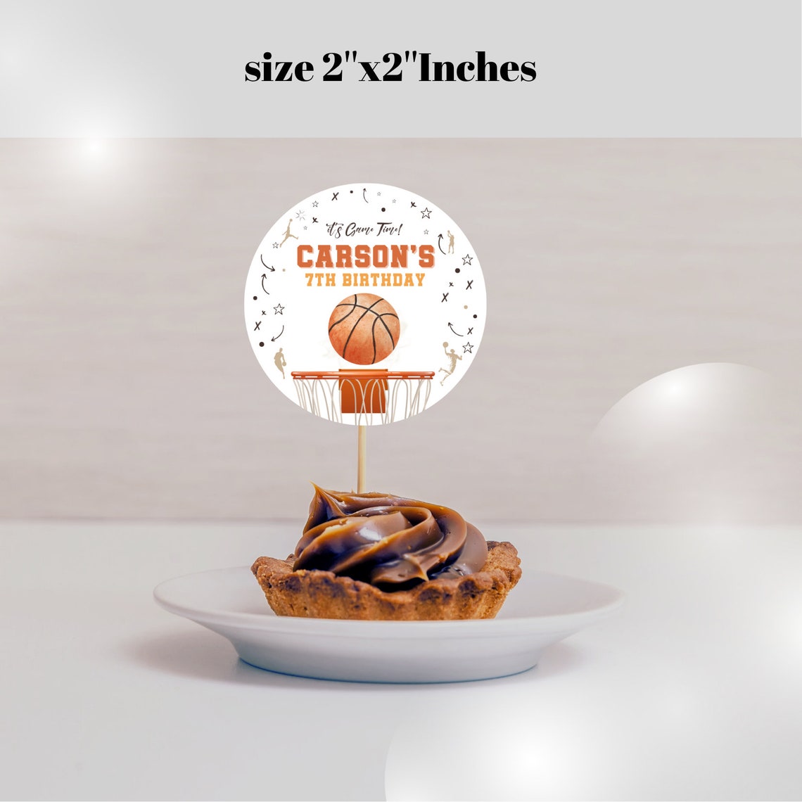 Editable and Printable Basketball Birthday Cupcake Toppers - Etsy