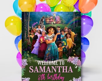 Editable and Printable Encanto Welcome Sign template, Girl Party Welcome Sign Download, kid party Supplies, kid welcome sign encanto