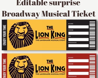 lion king ticket etsy