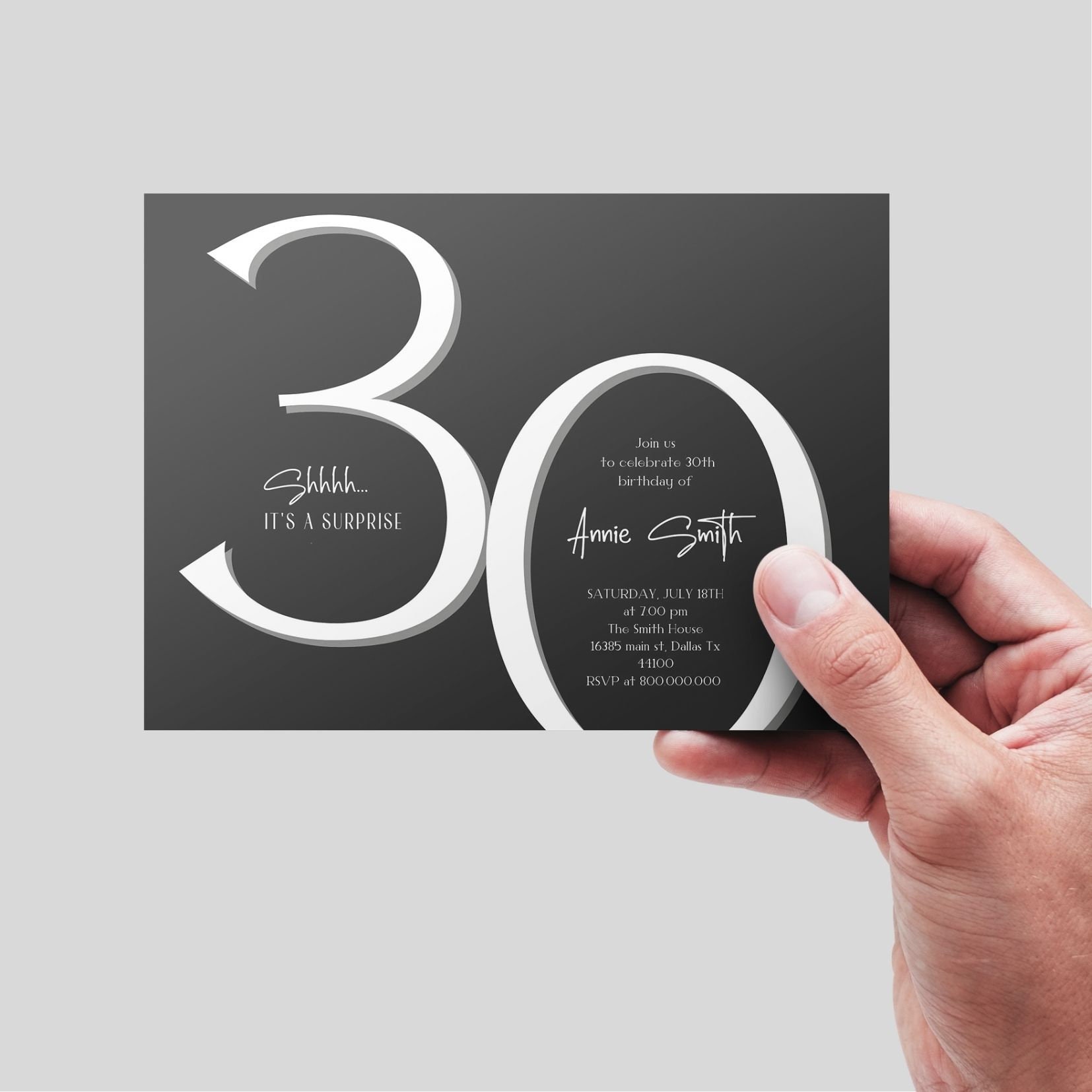 Editable and Printable 30th Elegant Birthday Invitation Template ...