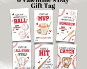 Editable Baseball Valentine Cards template, Baseball Sport Kid Valentine Cards tag, School Valentine day Gift Tags, Printable Valentines tag