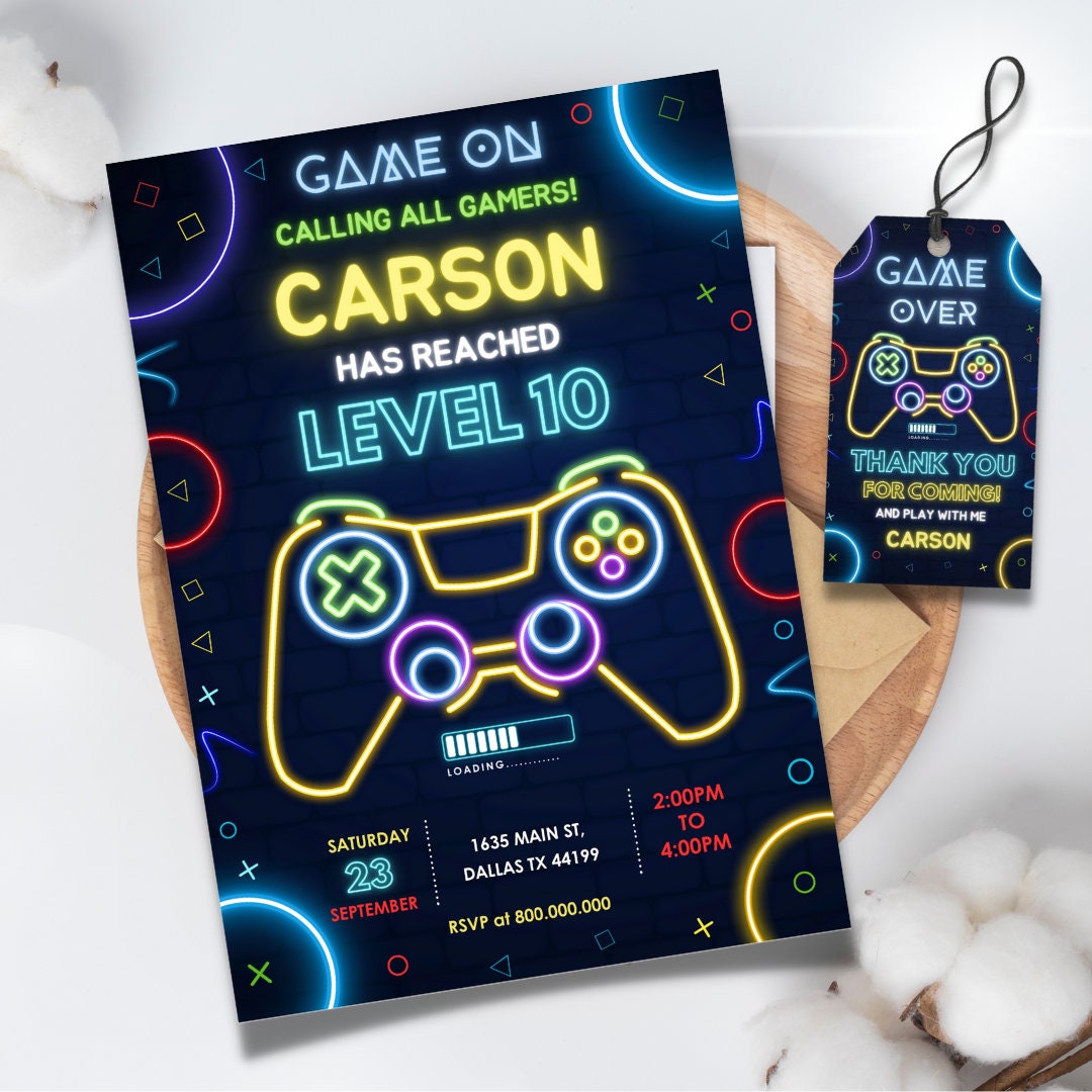 Editable Video Game Invitation Gamer Party Invitation Video Game Editable Video Game Invitation Gamer Party Invitation Video Game