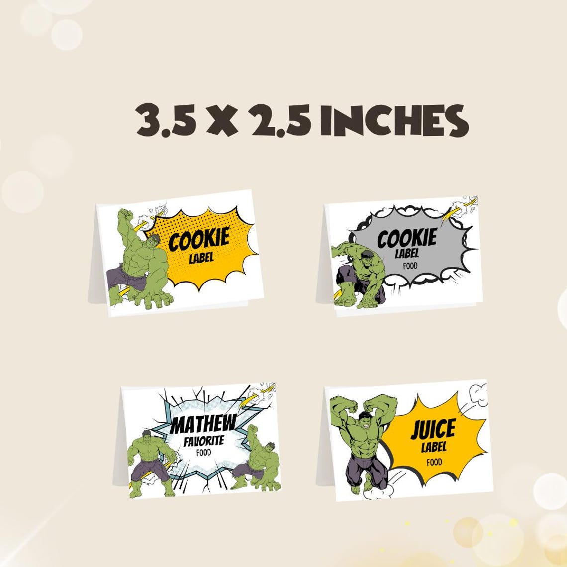 Hulk Labels Hulk Food Label Party Template, Hulk Birthday Party Decor, Super Hero ...