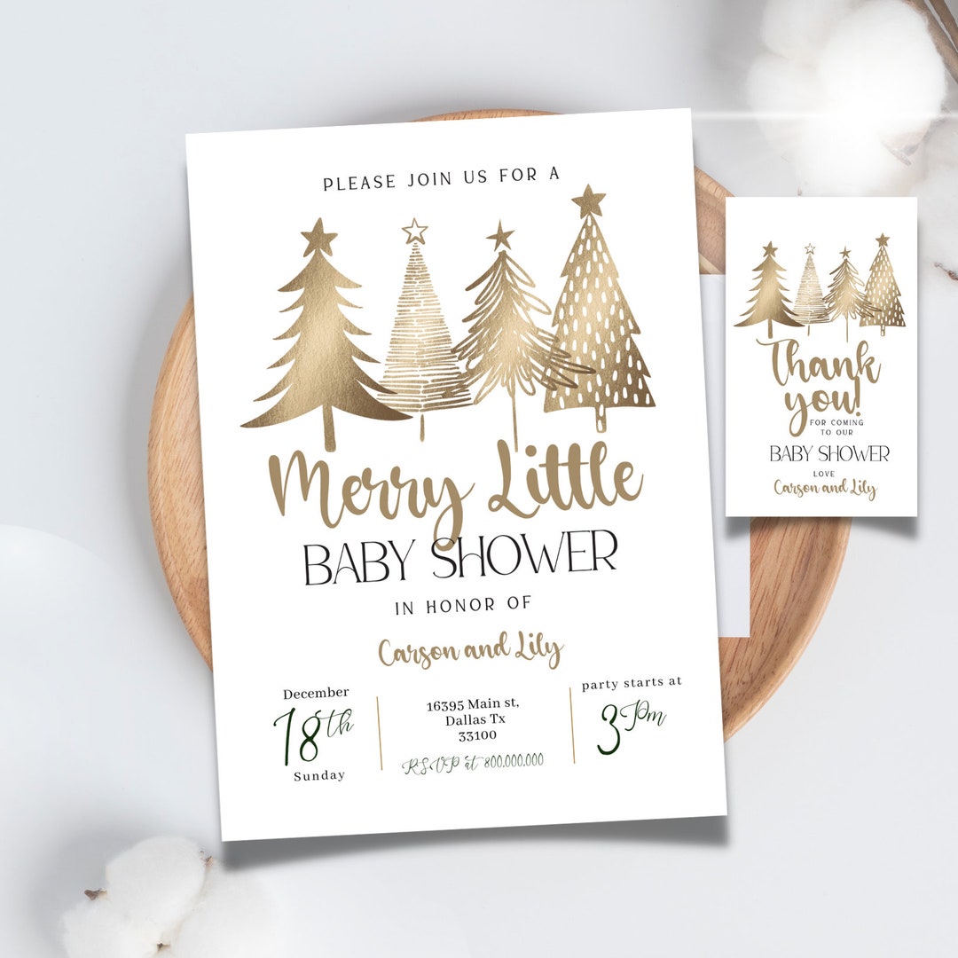 Editable and Printable Christmas Baby Shower Invitation Template, A ...