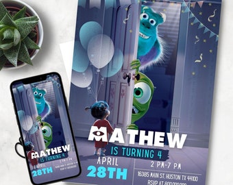 Druckbare und elektronische Monster Kindergeburtstag-Einladungsvorlage, Junge Monster alles Gute zum Geburtstag einladen, Mädchen Monster Geburtstag, Kleinkind