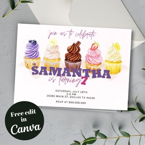 Editable and Printable Cupcake Decorating Party Invitation Template ...
