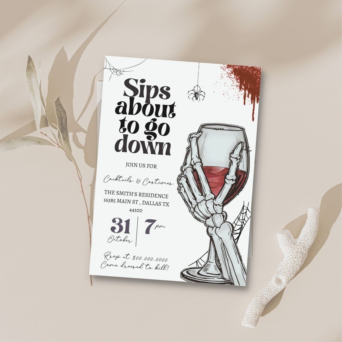 Editable and Printable Cocktails and Costumes Invitation - Etsy