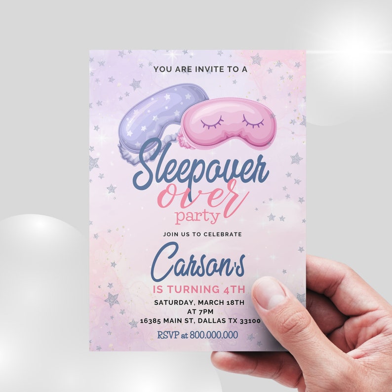 Editable and Printable Sleepover Invitation Template Slumber Etsy Editable and Printable Sleepover Invitation Template Slumber Etsy
