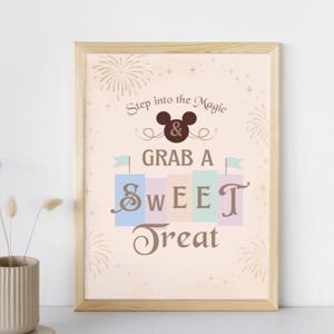 Disneyland Sweet Treat Sign, Happiest Birthday On Earth sign template, Mickey Birthday decor, Disneyland Baby Shower Decoration sign