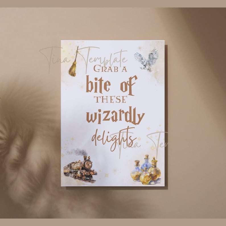 Printable Magical Wizard Birthday Sign, Wizard Party Decoration, Witch ...