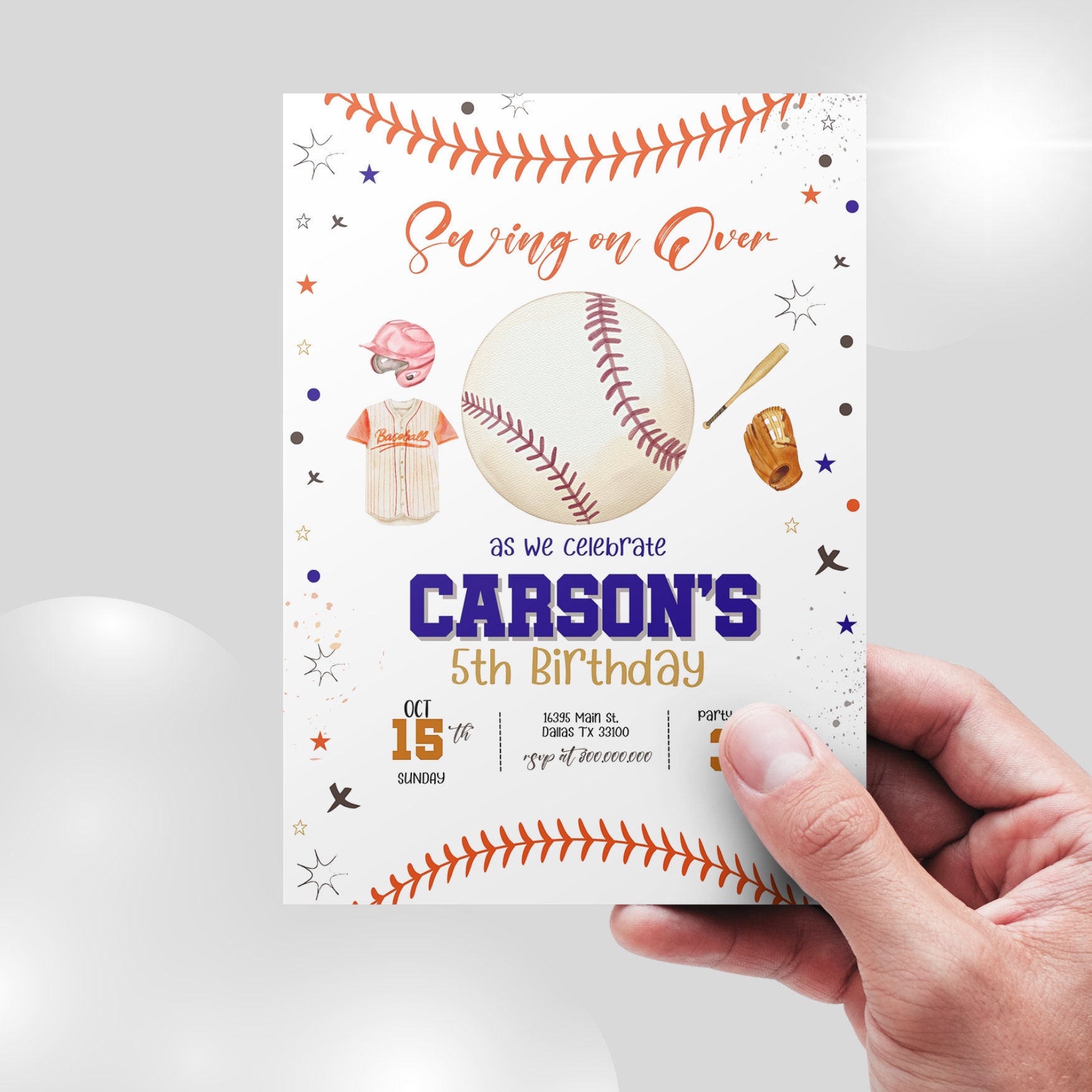 Editable and Printable Baseball Birthday Party Invitation - Etsy