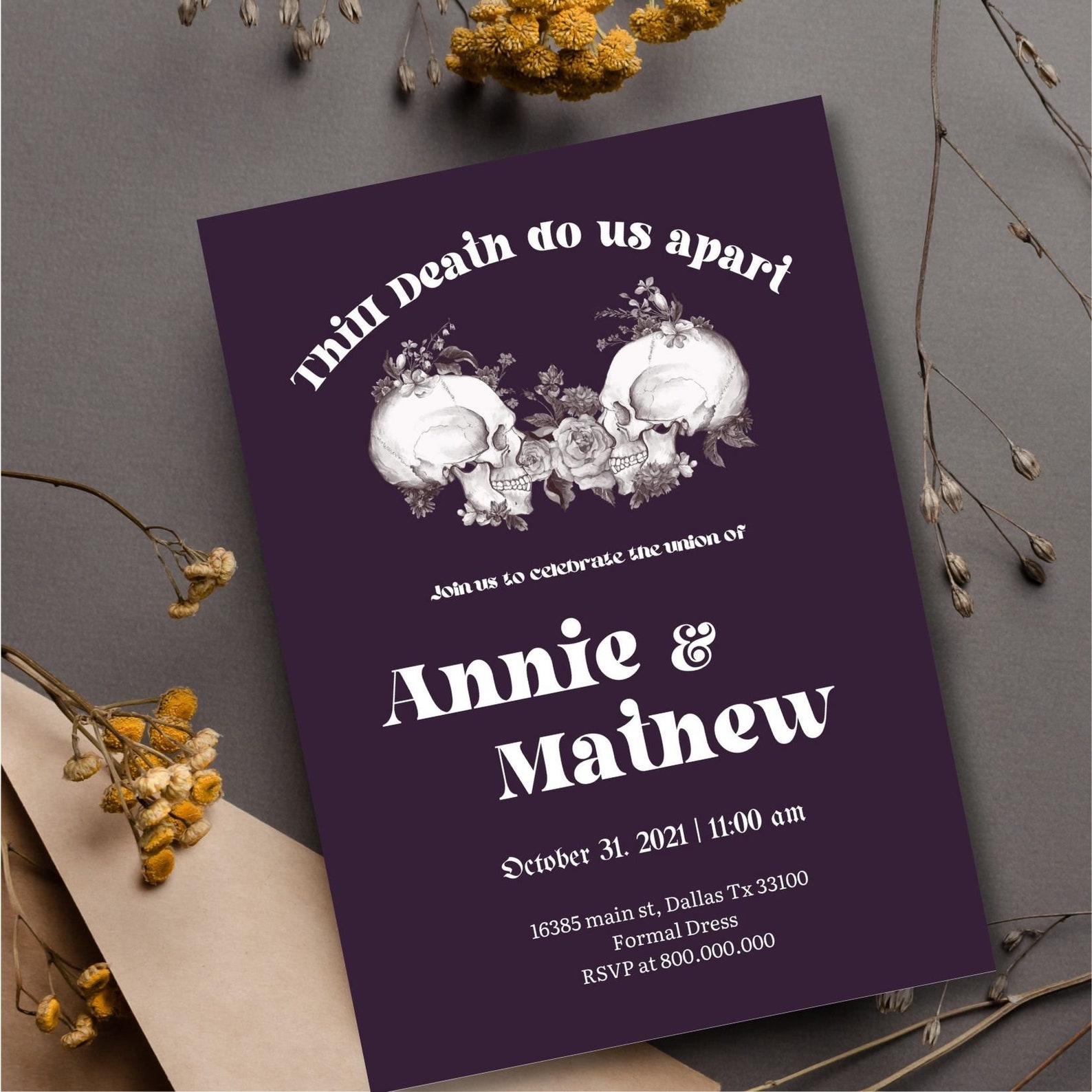 Editable and Printable Halloween Wedding Bundle Invitation - Etsy