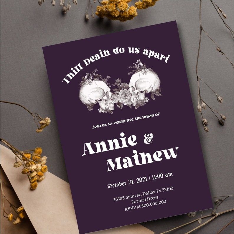 Editable and Printable Halloween Wedding Bundle Invitation - Etsy