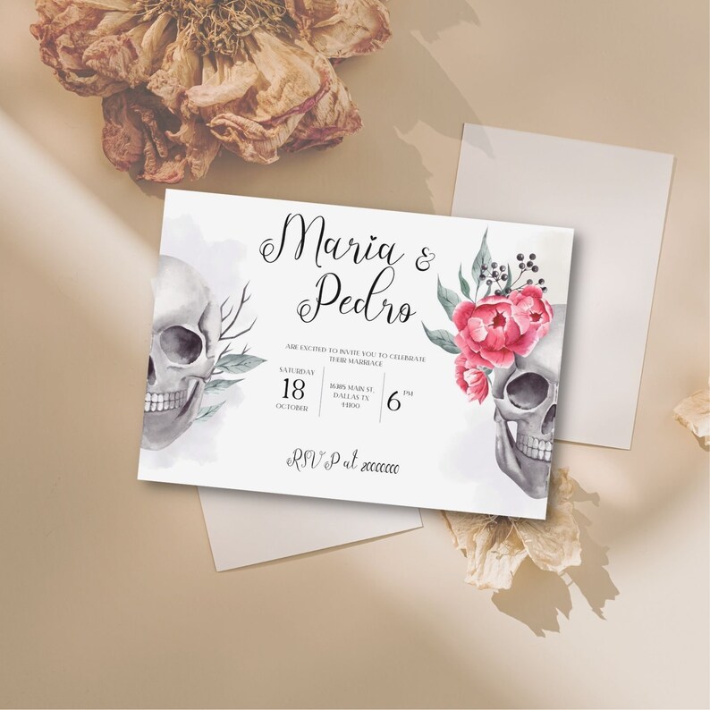 Editable and Printable Halloween Wedding Invitation Template - Etsy