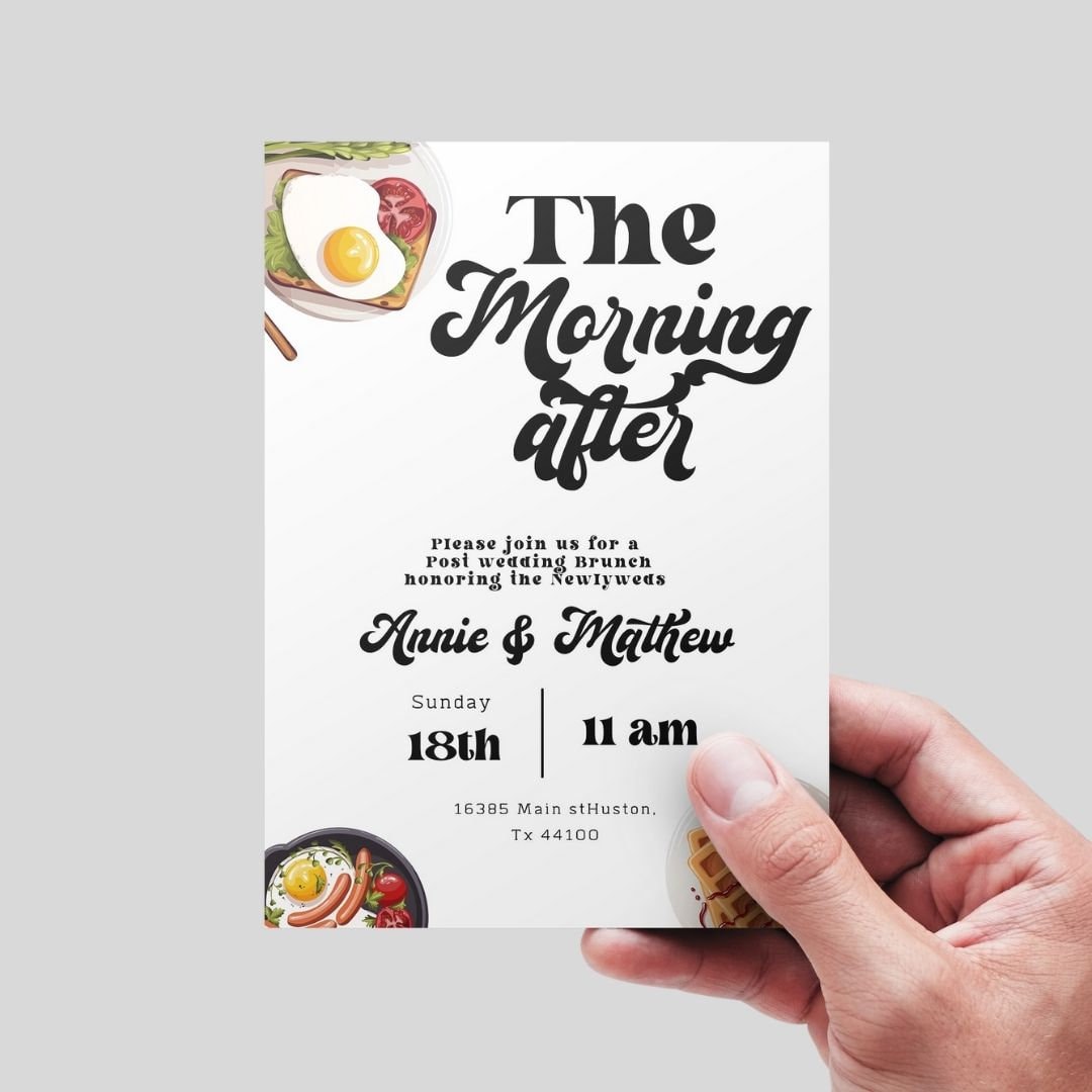Editable and Printable the Morning After Breakfast Invitation