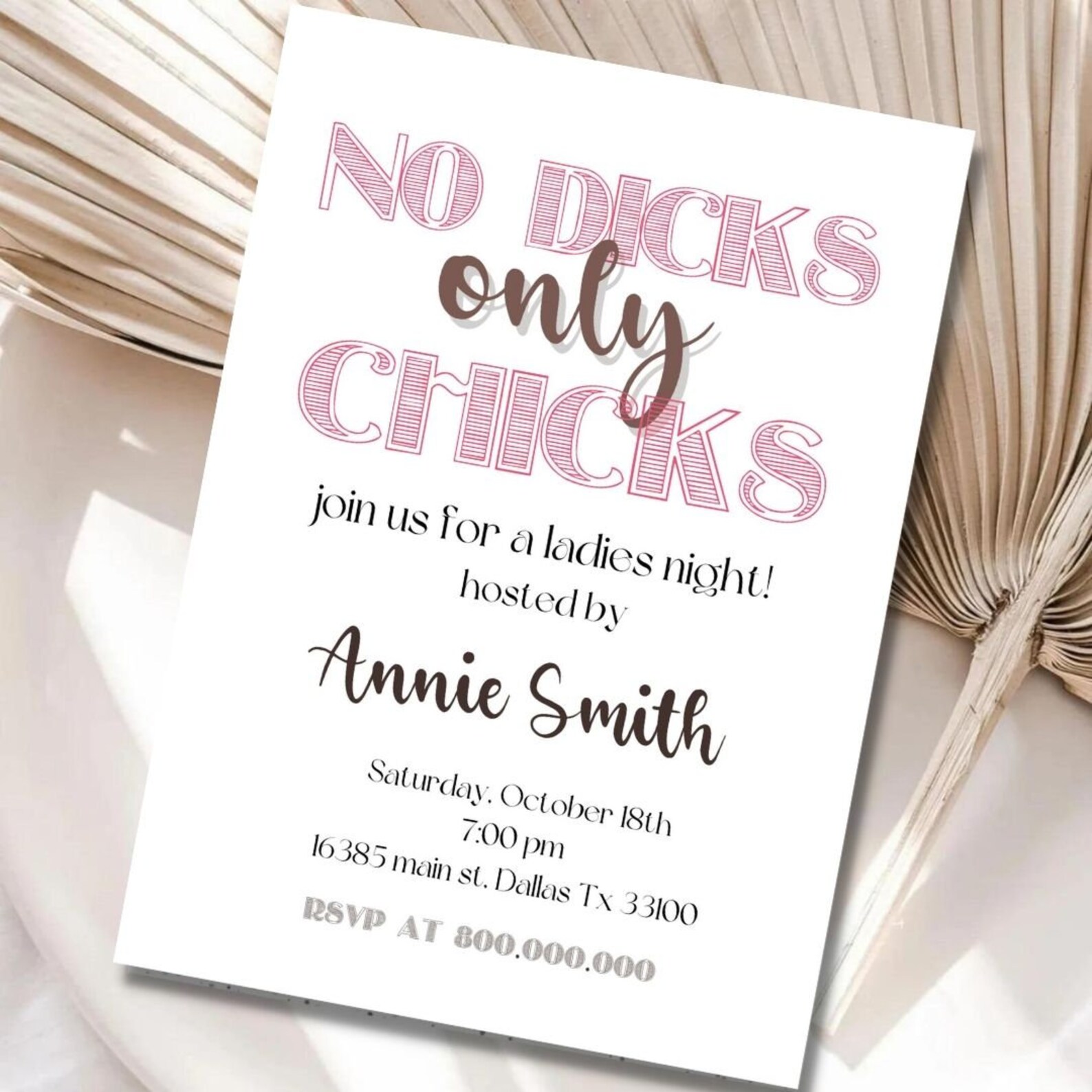 Editable and Printable Ladies Night Invitation Template Girls - Etsy