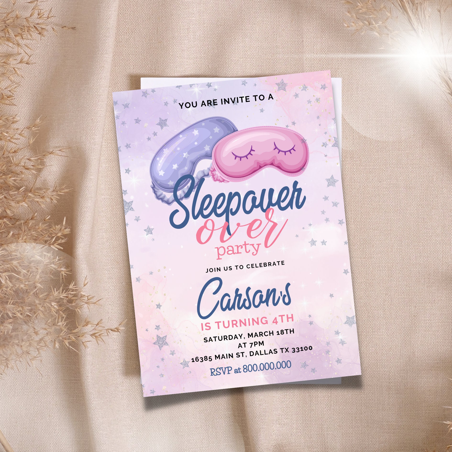 Editable and Printable Sleepover Invitation Template Slumber Etsy Editable and Printable Sleepover Invitation Template Slumber Etsy