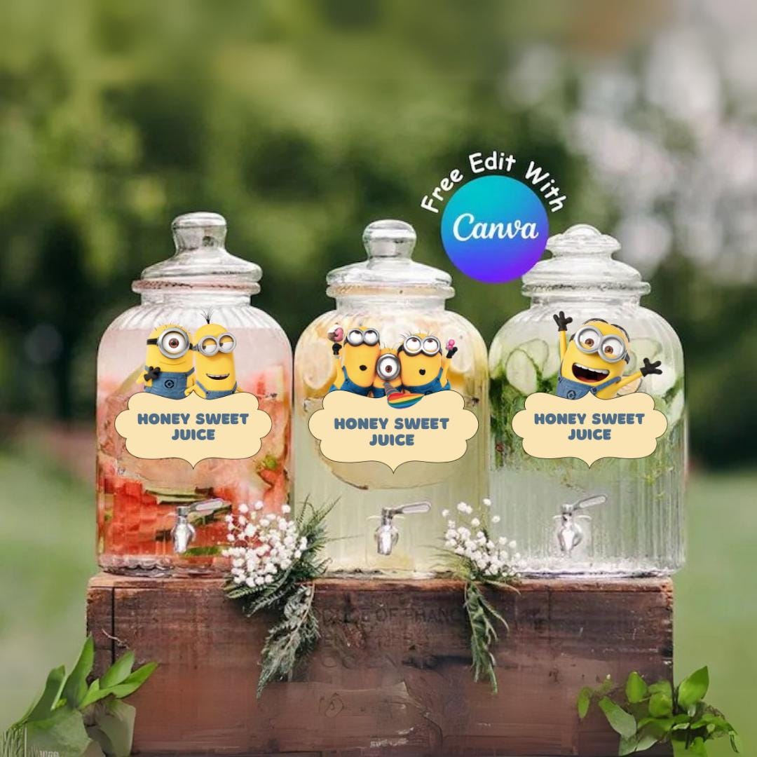 Editable and Printable Minion Party Drink Label Template, Minion Party ...