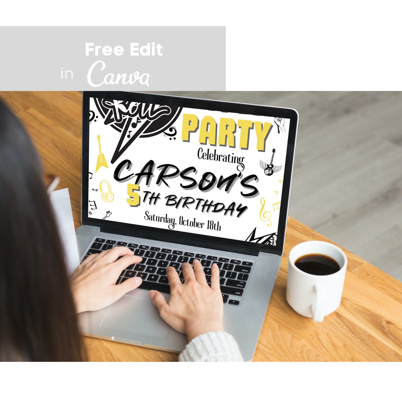 Editable and Printable Rock and Roll Birthday Party - Etsy