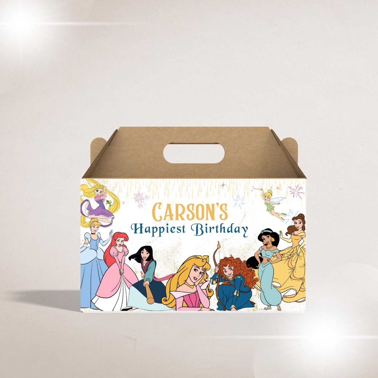 Princess Gable Box Editable Princess Gable Box Label, Princess Treat Box Label, Princess ...