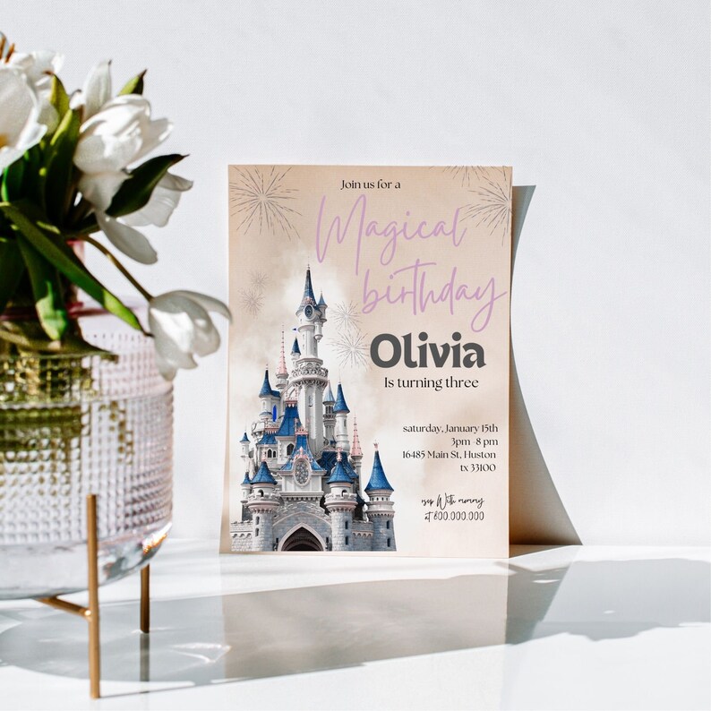 Magical Birthday Kingdom Girl Invitation Template Any Age | Etsy