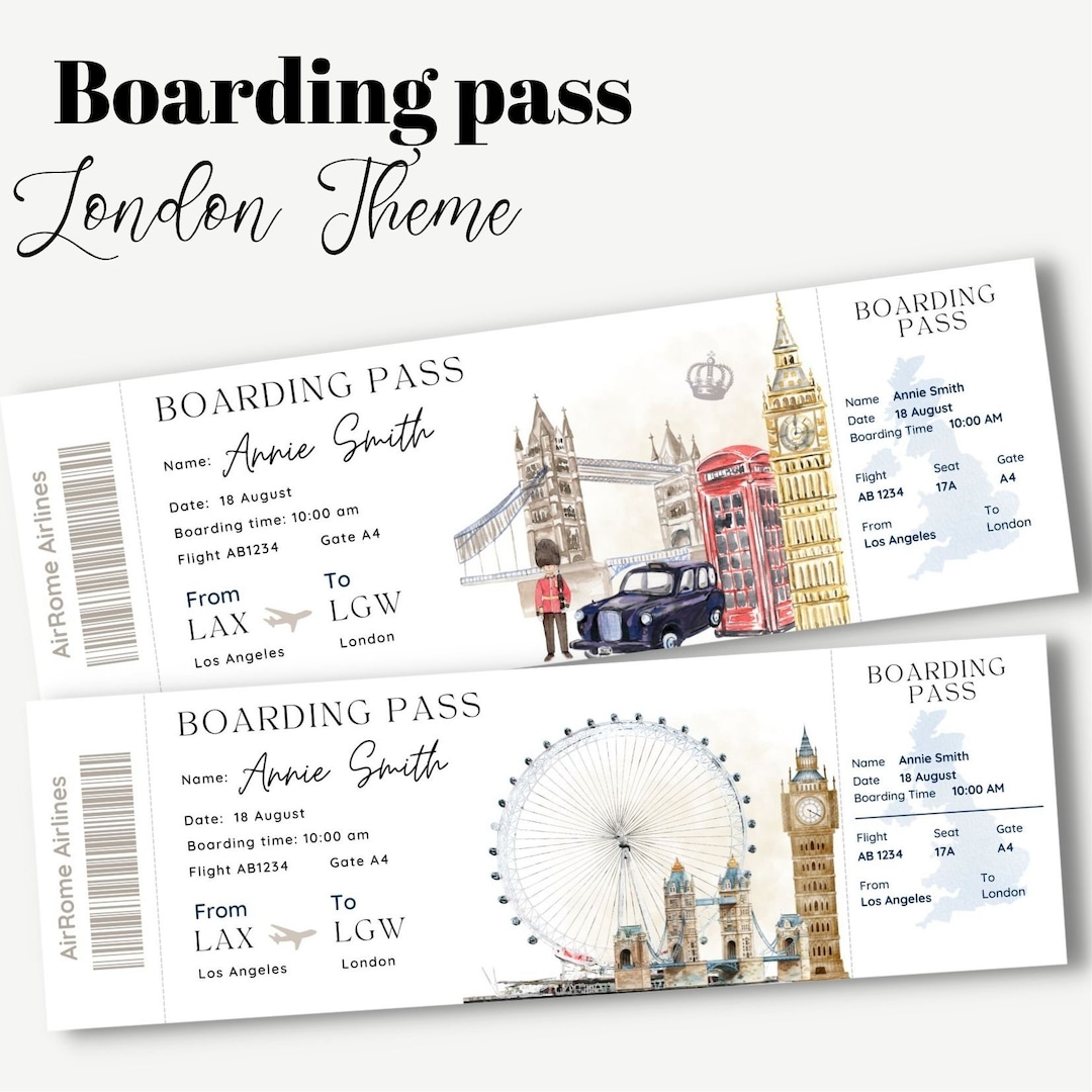 Printable And Editable London Surprise Boarding Pass Ticket Trip printable-and-editable-london-surprise-boarding-pass-ticket-trip