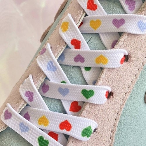 Love Heart Pattern Strings Shoelaces Personalized Flat Sport Etsy