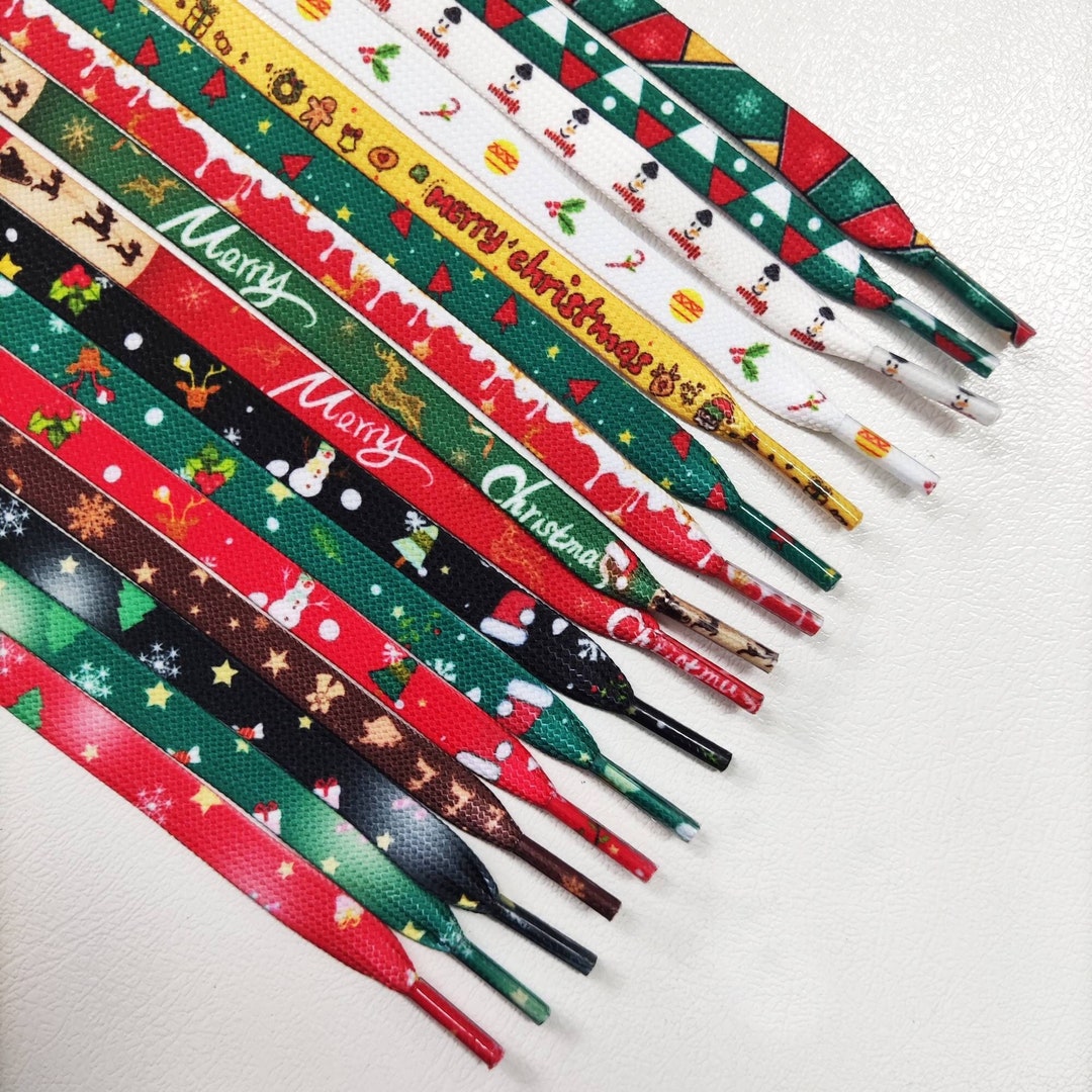 Christmas Strings Shoelaces, 55'' Christmas Flat Shoelace, Christmas