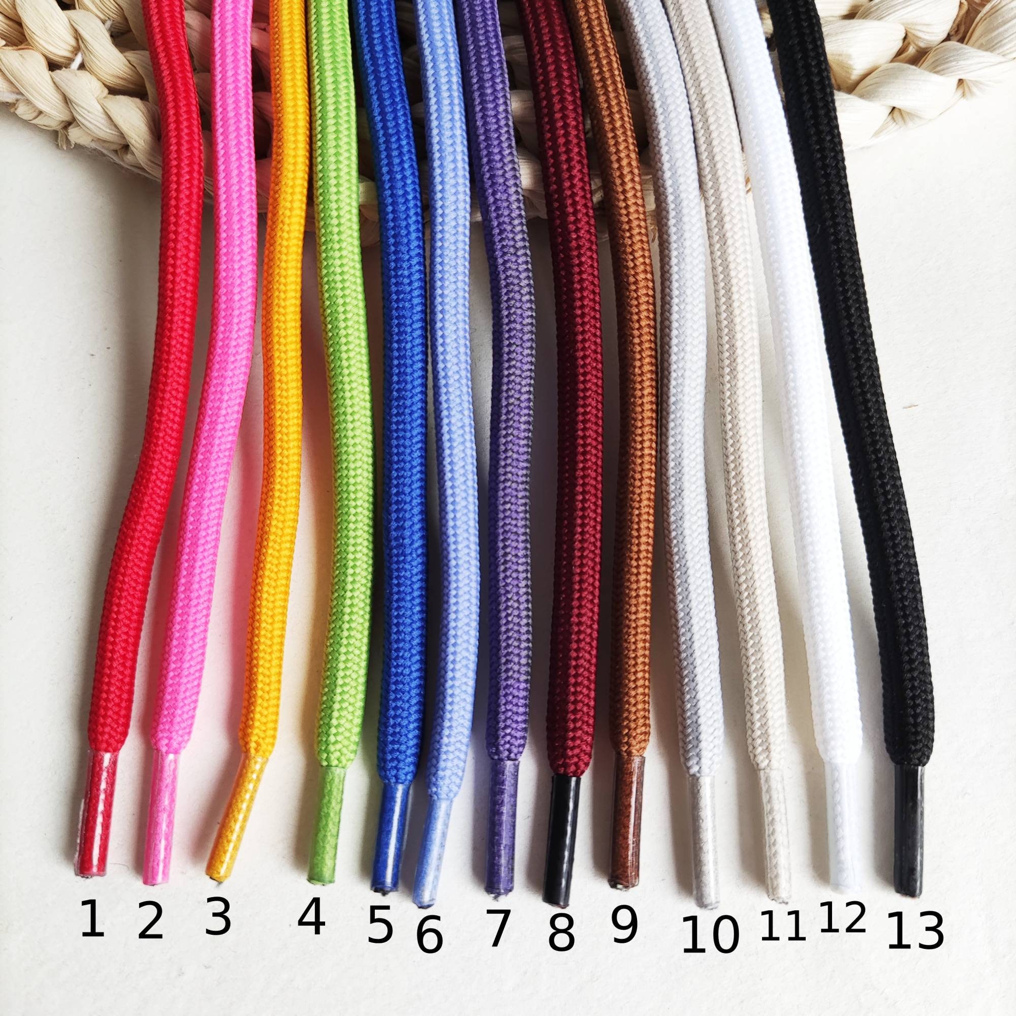 55 Round Hoodie Drawstrings, Polyester Strings With Plastic Tips