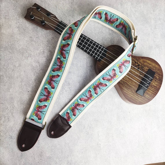 Acheter Avec crochet, accessoires de guitare, sangle pour ukulélé, sangles  pour instruments de musique, ceinture réglable