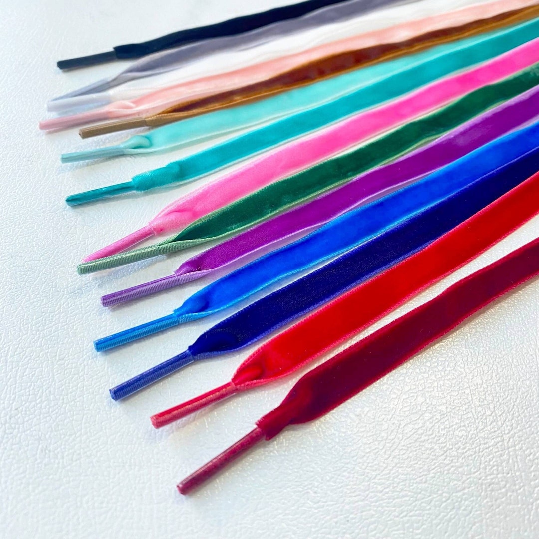 Velvet Strings Shoelaces, Flat Shoelaces, Vintage Sport Shoelaces