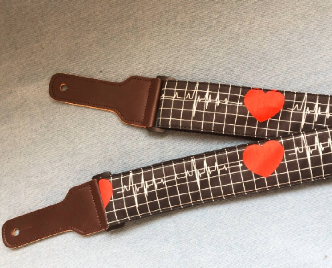Black ECG Ukulele Strap Classical Guitar Straps Handmade Etsy