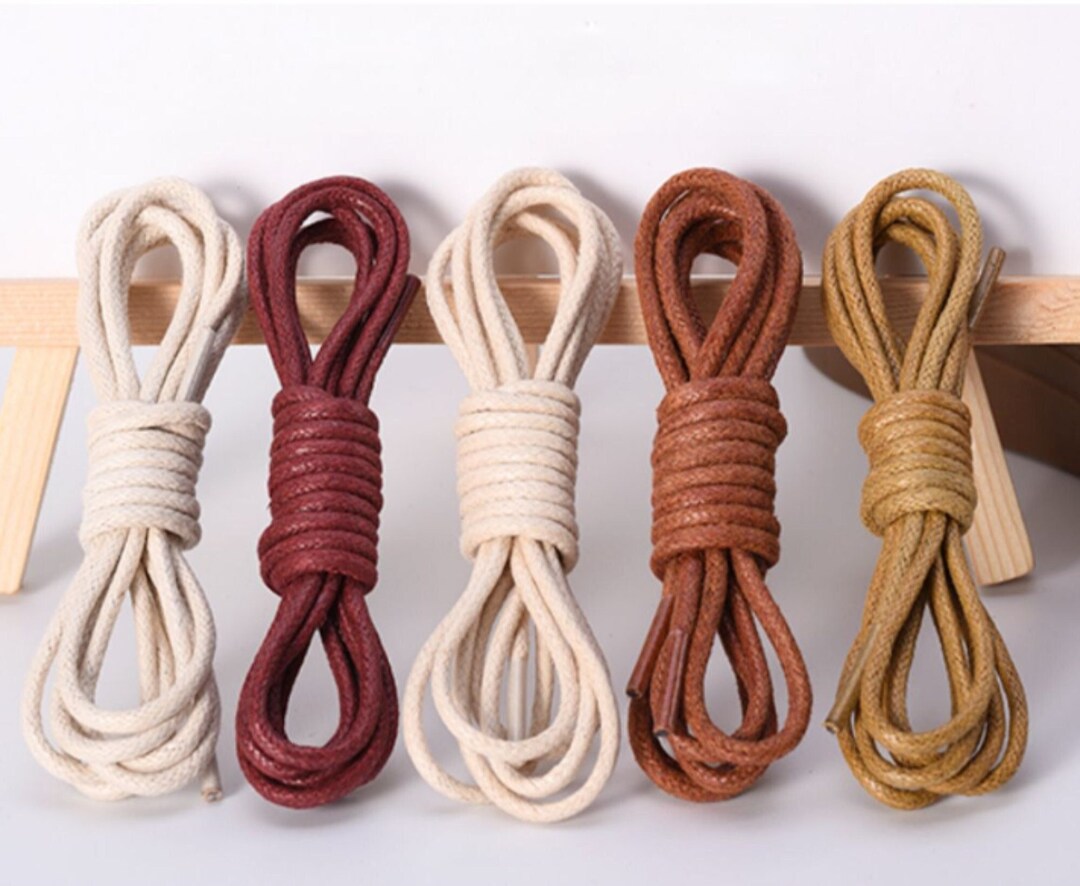 Round Waxed Strings Shoelaces, Rope Cord Shoelaces, Hiking Boot Laces
