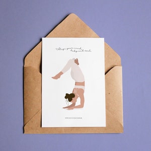 Cartes postales de yoga | A6 avec enveloppe en papier kraft | Mini-impression