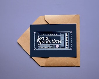Voucher postcard "Voucher for a good time" | A6 with kraft paper envelope | Mini-Print