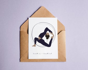 Postcards "Yoga", A6 with kraft paper envelope